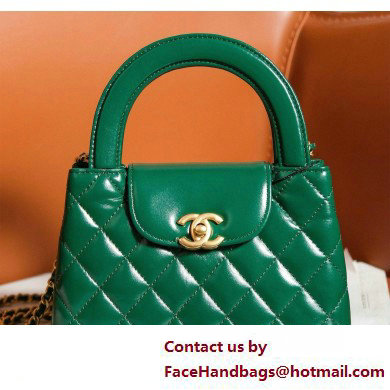 Chanel Shiny Crumpled Calfskin & Gold-Tone Metal Mini Shopping Bag AS4416 Green 2025